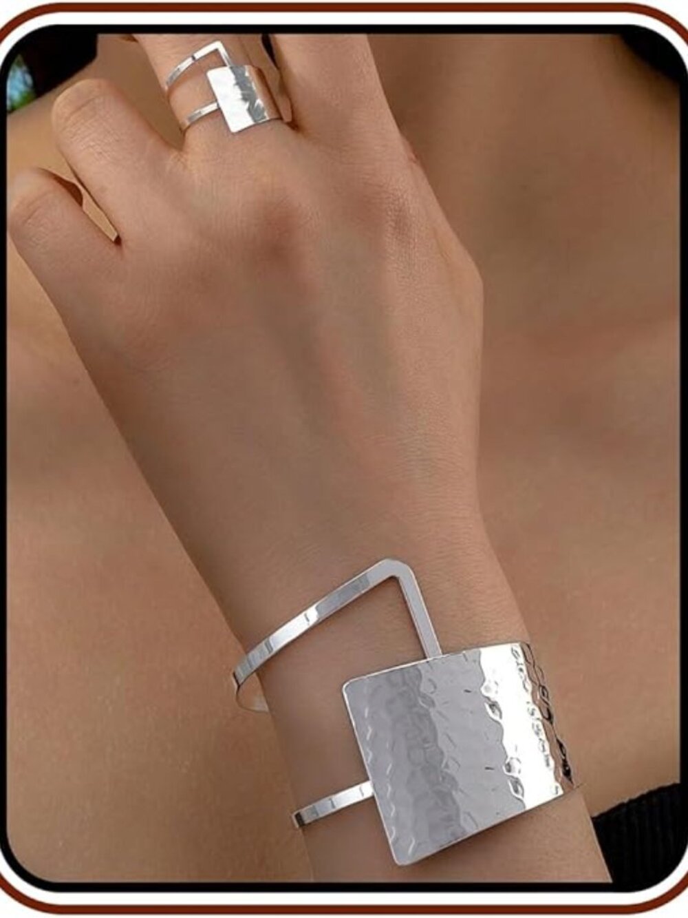 BRAND NEW Asymmetrical Geometric Bracelet Ring Set